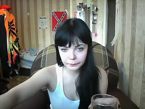 Frightening inexpert webcam, russian hard-core scene